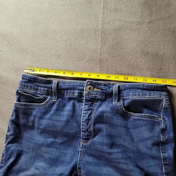 St Johns Bay Womens Jeans Size 14 Dark Wash Painters Recycle - Picture 2 of 14